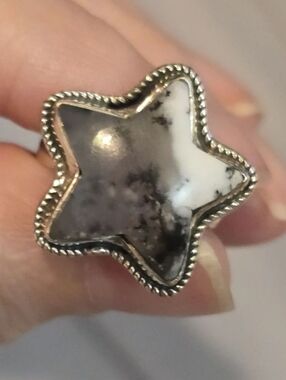 Agate Star Ring In Sterling Silver, Southwestern
